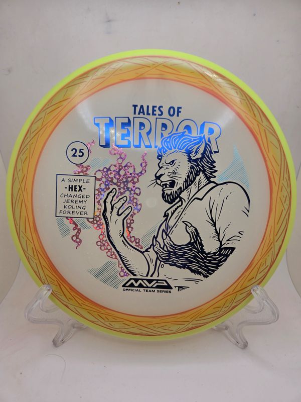 Axiom Discs Particle Eclipse Hex - Jeremy Koling 2025 Halloween Special Edition Dyed with Yellow and orange with Dayglow Yellow Rim 176g