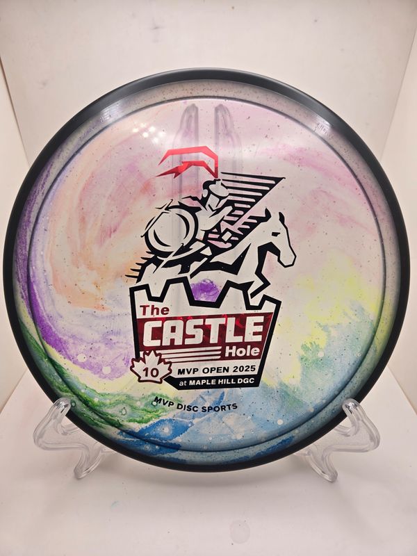 MVP Discs Dyed Rainbow Swirl 2025 MVP Open "The Castle Hole" Particle Glow Reactor Clear 176g