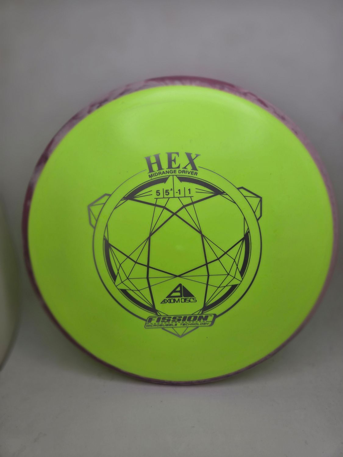 Axiom Discs Hex Fission Yellow with Purple Rim 173g