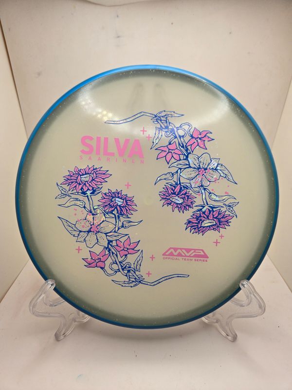 Axiom Particle Particle Eclipse Proxy - Silva Saarinen Team Series - Flowers with Swirly Blue Rim 173g
