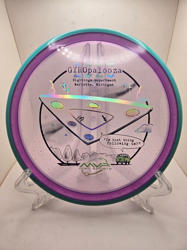 Axiom Discs Particle Proton Glow Pyro Gyropalooza 2025 Purple Plate Teal Rim 176g