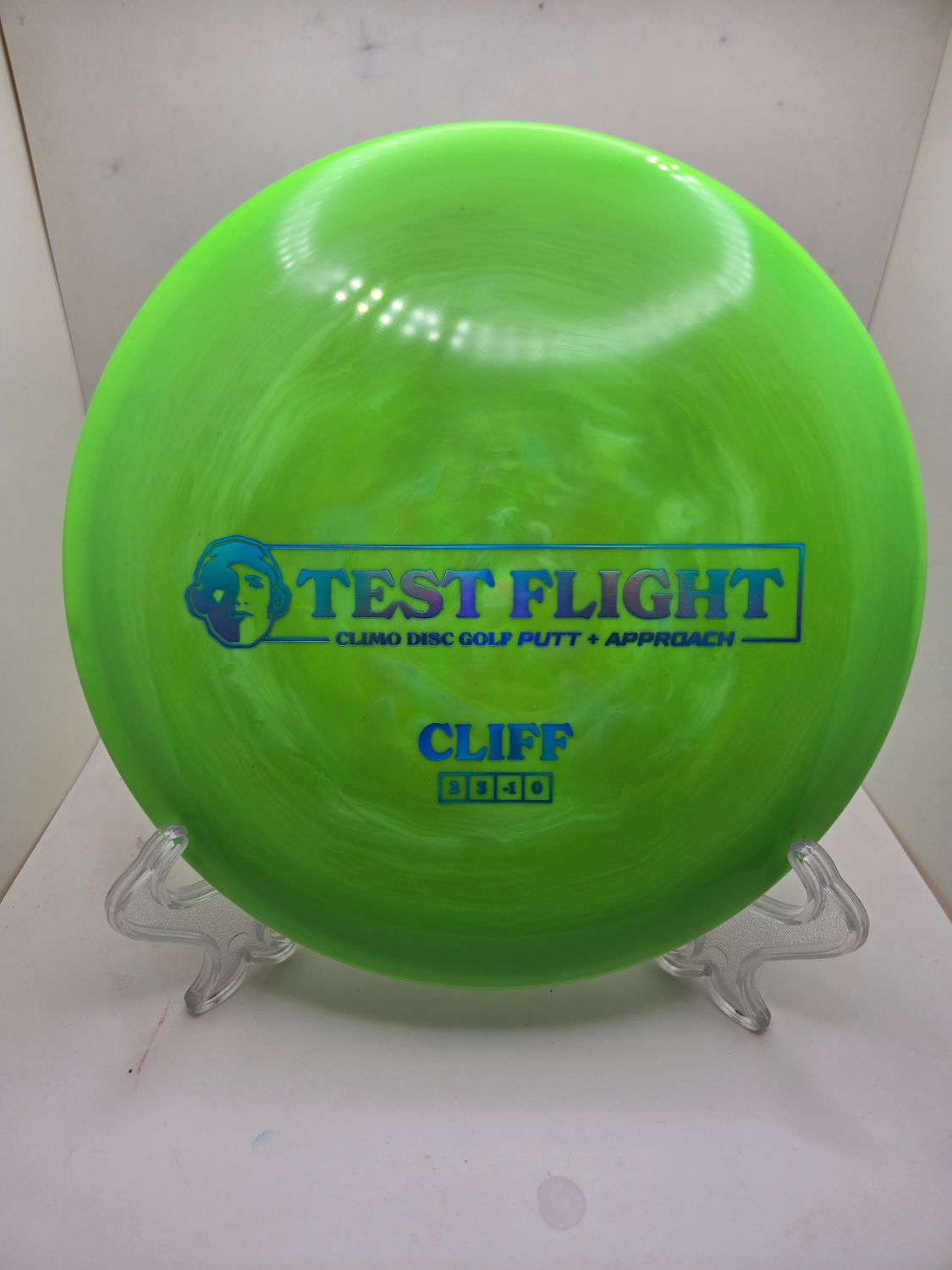 Climo Discs Test Flight Cliff Signature Line Green Swirly 175g