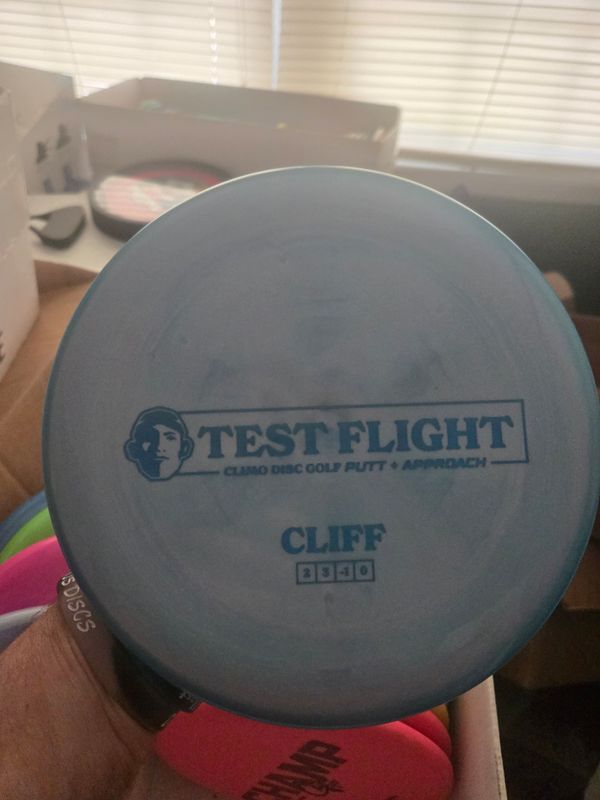 Climo Discs Test Flight Cliff Signature Line Light Blue Swirly 174g