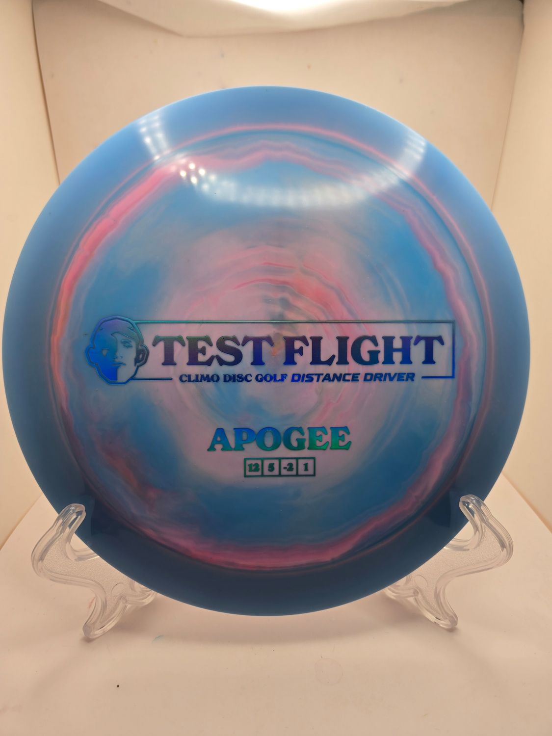 Climo Discs Test Flight Apogee  Signature Line Blue/Pink Swirly 175g