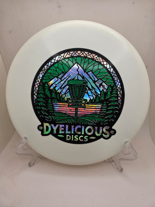 Discraft Discs ESP Zone Triple Foil 1 of 1 Dyelicious Discs White with Green Sparkle background and Money Stamp 173-174g