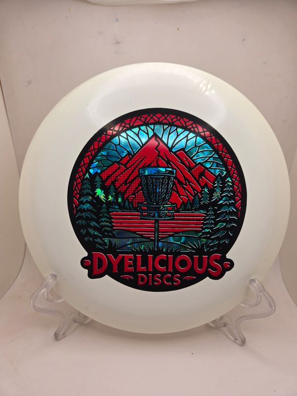 Discraft Discs Triple Foil 1 of 1 Dyelicious Discs Stamped ESP Thrasher White with Blue Flower Background and Red Stamp 170-172g