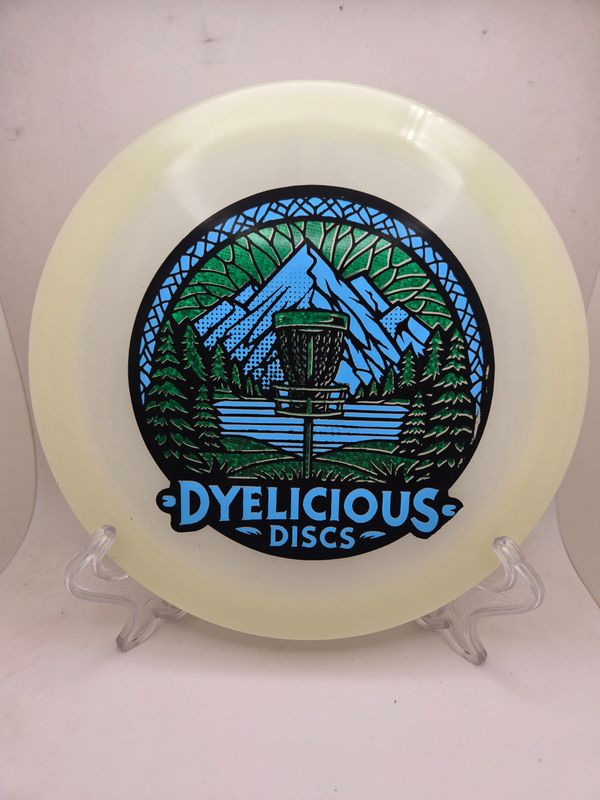 Innova Discs Triple Foil 1 of 1 Dyelicious Discs Stamped Glow Firebird with Green Sparkle background and Blue Stamp 173-175g