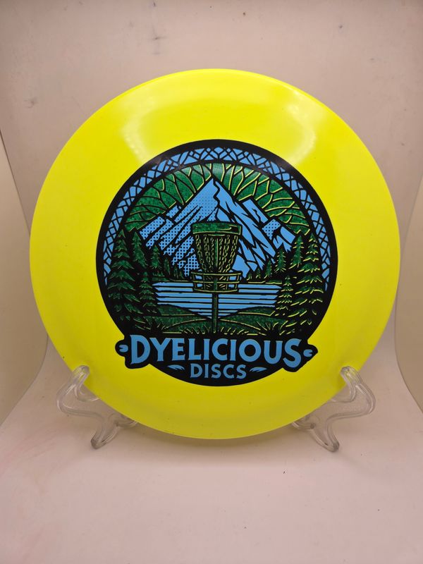 Innova Discs Triple Foil 1 of 1 Dyelicious Discs Stamped Star Firebird Yellow with Green Sparkle background and Blue Stamp 173-175g