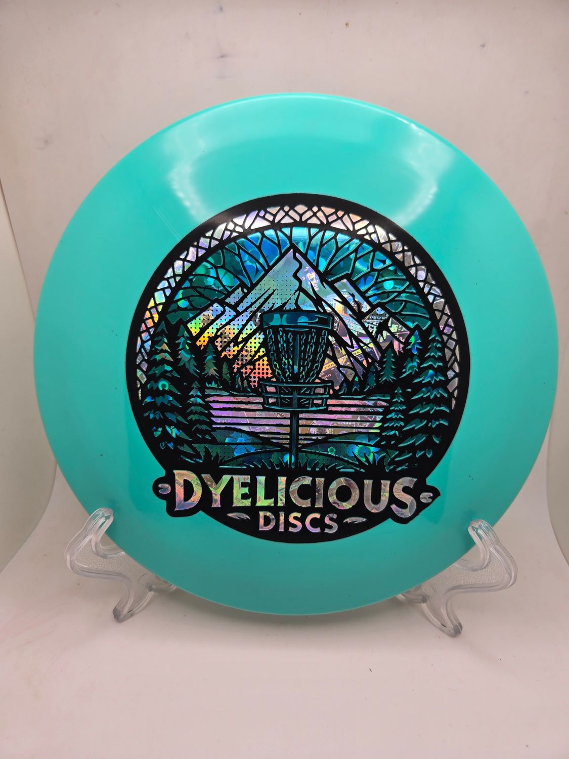 Innova Discs Triple Foil 1 of 1 Dyelicious Discs Stamped Star Firebird Teal with Blue Flower background and Money Stamp 173-175g