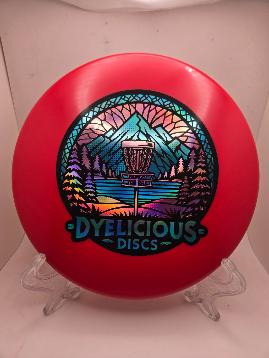Innova Discs Triple Foil 1 of 1 Dyelicious Discs Stamped Star Red Polecat with Pink Background and Teal Blue 173-175g