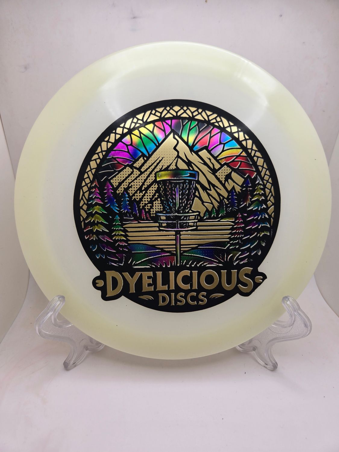 Innova Discs Triple Foil 1 of 1 Dyelicious Discs Stamped Glow Firebird with Gradient background and Gold Stamp 173-175g