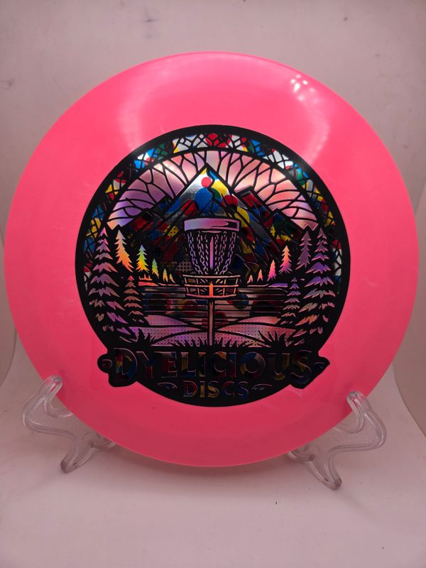 Innova Discs Triple Foil 1 of 1 Dyelicious Discs Stamped Star Firebird Pink with Pink background and WonderBread Stamp 173-175g