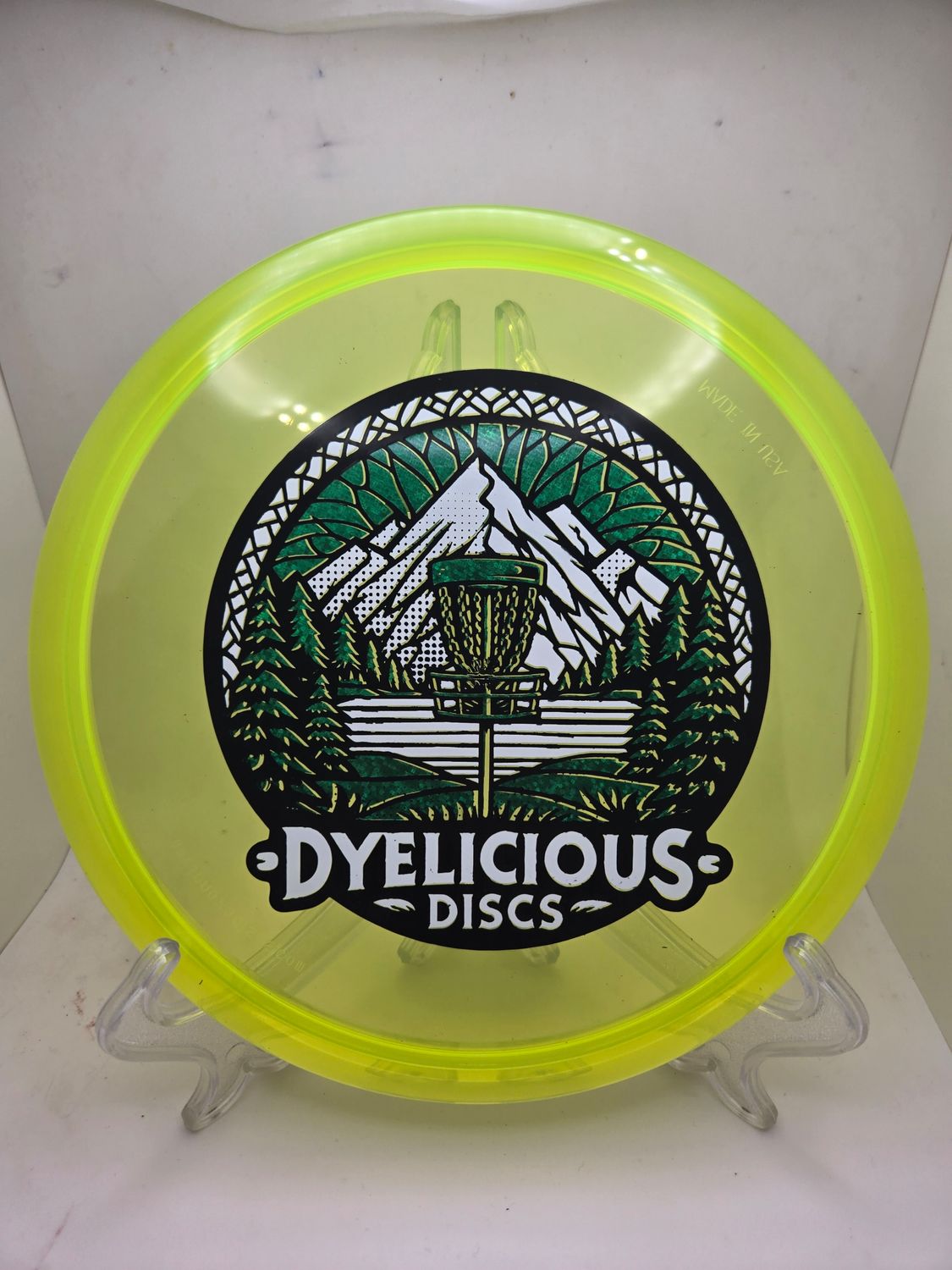 Innova Discs Triple Foil 1 of 1 Dyelicious Discs Stamped Champion Roc3 Yellow with Green Sparkle and White 180g