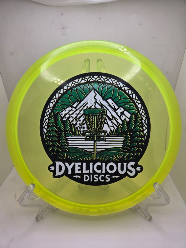 Innova Discs Triple Foil 1 of 1 Dyelicious Discs Stamped Champion Roc3 Yellow with Green Sparkle and White 180g