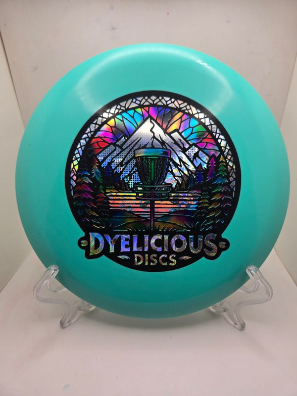 Innova Discs Triple Foil 1 0f 1 Dyelicious Discs Stamped Star Rollo Teal with Gradient Red Background and Money Stamp 180g