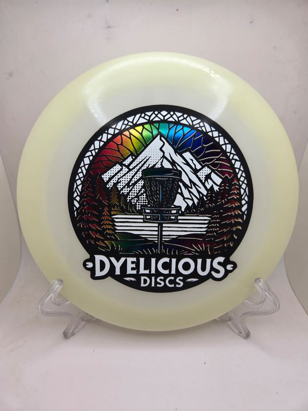 Innova Discs Triple Foil 1 of 1 Dyelicious Discs Stamped Glow Wraith with Gradient background and White Stamp 173-175g