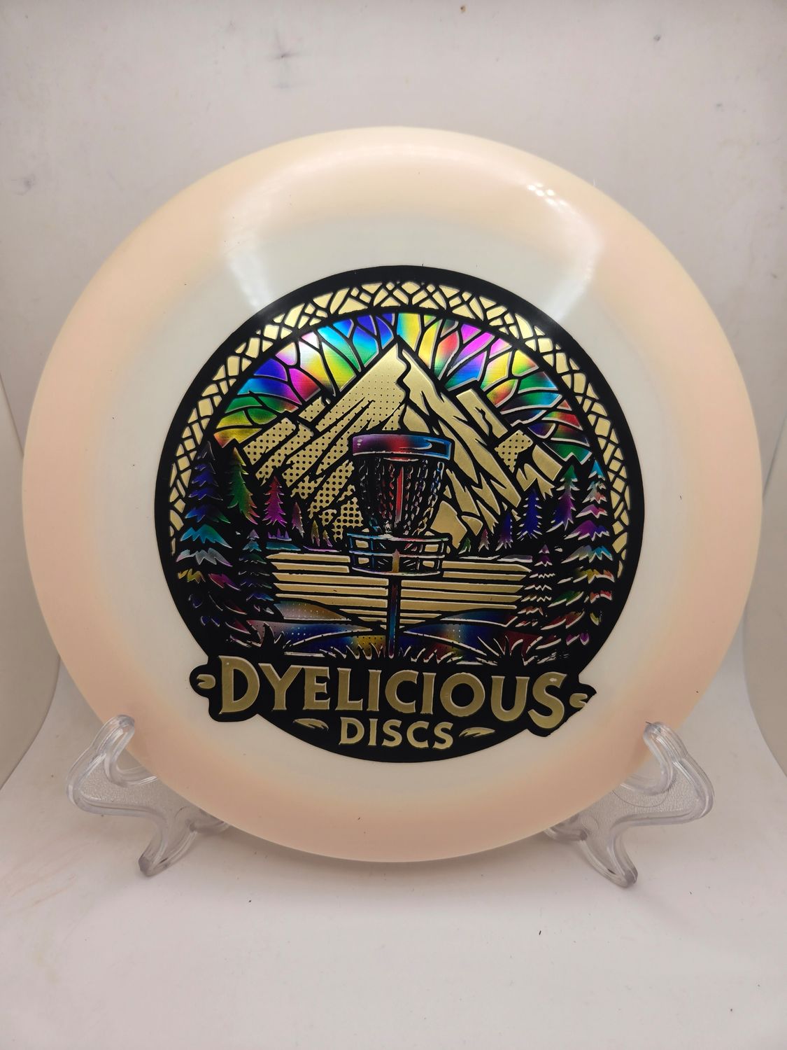 Innova Discs Triple Foil 1 of 1 Dyelicious Discs Pink Glow Destroyer with Gradient Background and Gold Stamp 173-175g