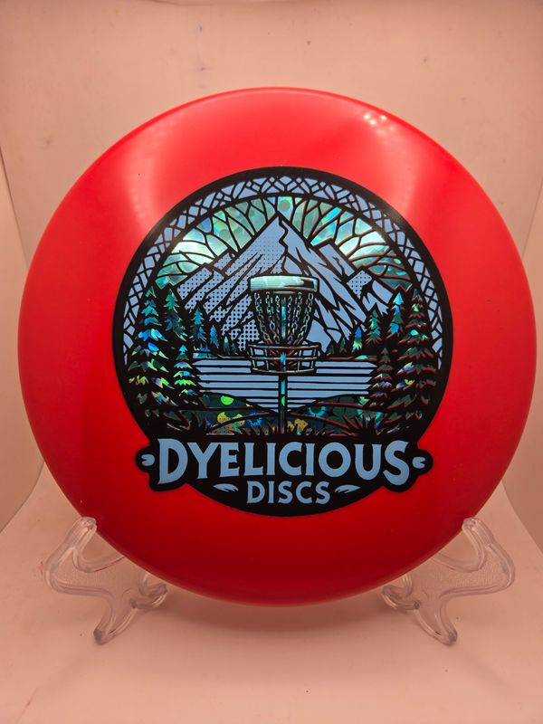 Innova Discs Triple Foil 1 of 1 Dyelicious Discs Stamped Star Red Polecat with Blue Flowers Background and Blue 173-175g