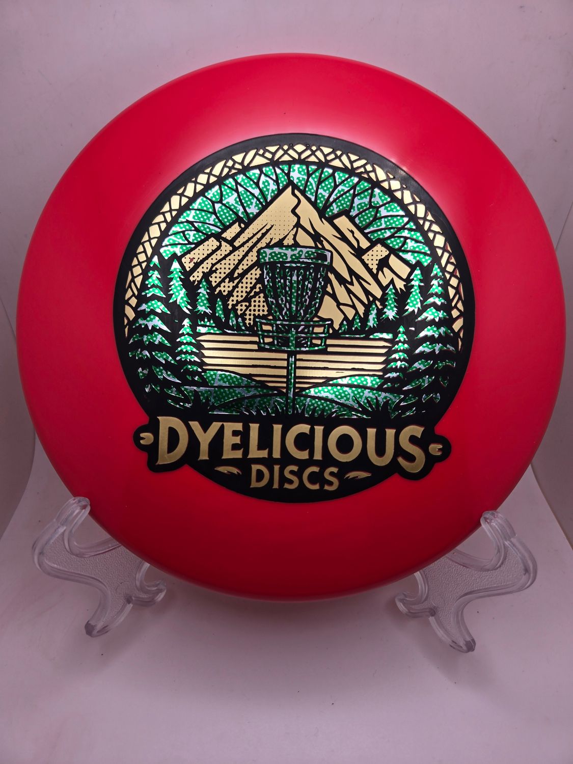 Innova Discs Triple Foil 1 of 1 Dyelicious Discs Stamped Star Red Polecat with Green Leopard Background and Gold 173-175g