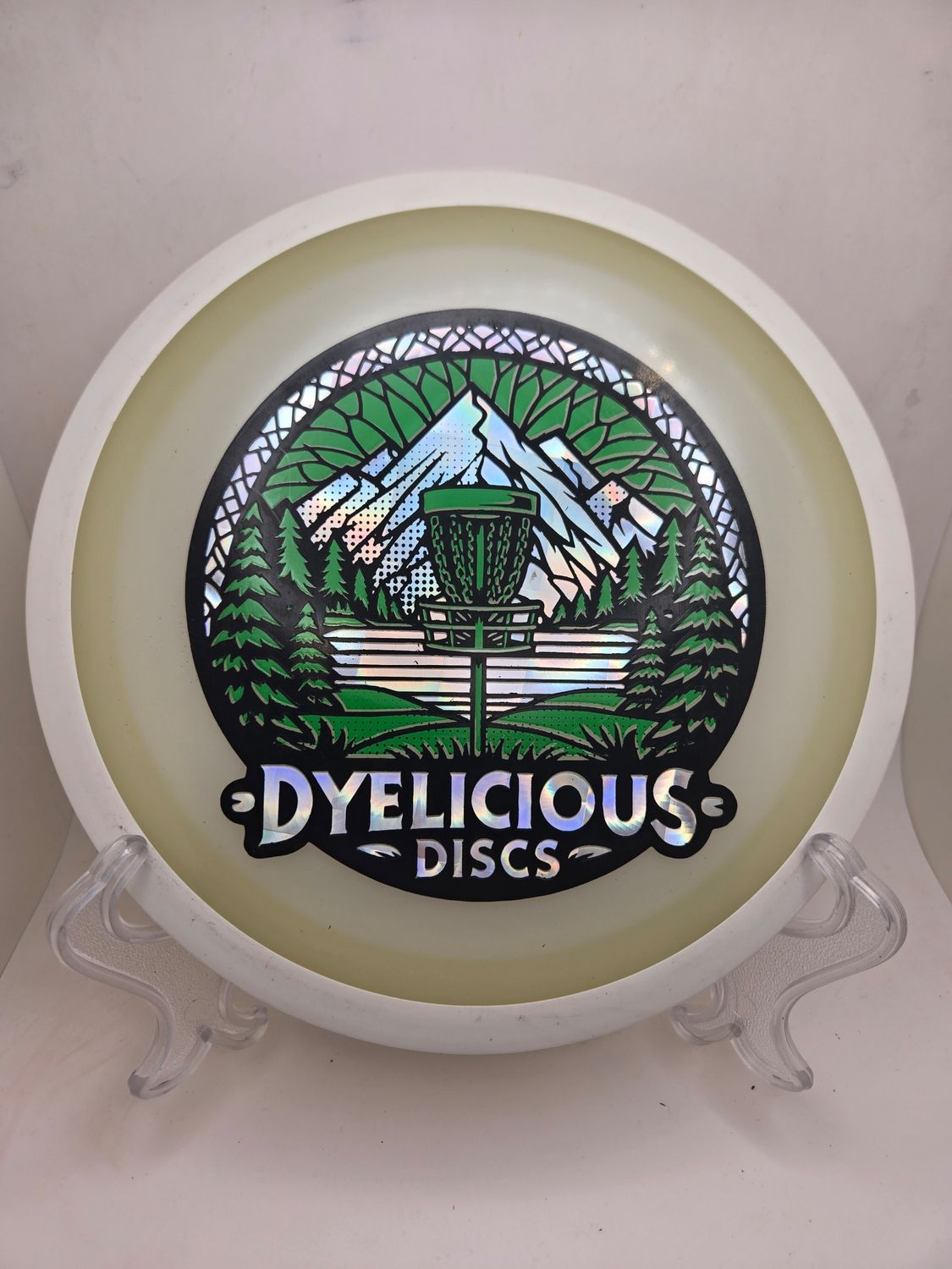MVP Discs Eclipse Green Orbital Triple Foil 1 of 1 Dyelicious Discs Stamp with Green background with Silver 175g