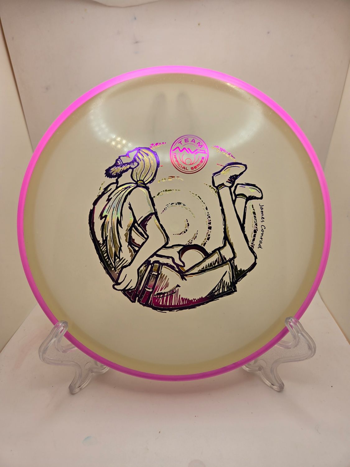 MVP Discs Detour – Particle Eclipse Detour - James Conrad Team Series - Bendy James Dyed Pink Rim 171g