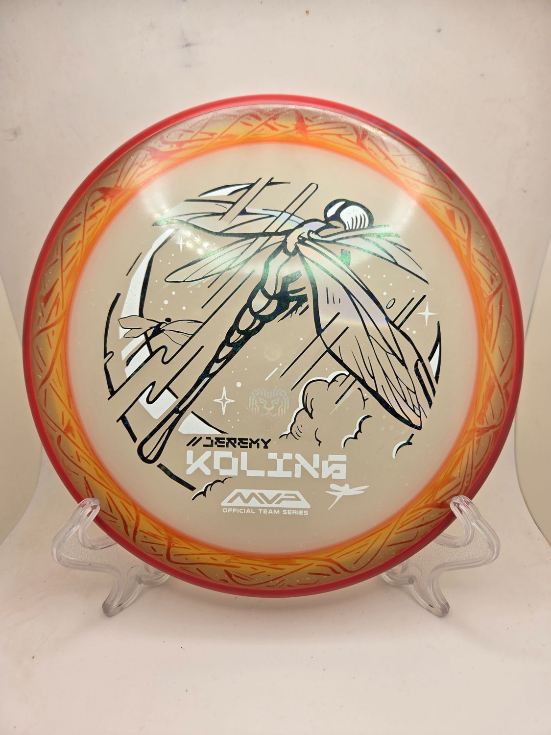Axiom Discs Particle Eclipse Tempo - Dyed with Red/Yellow Jeremy Koling Team Series- Dragonfly Swirly Red Rim 175g
