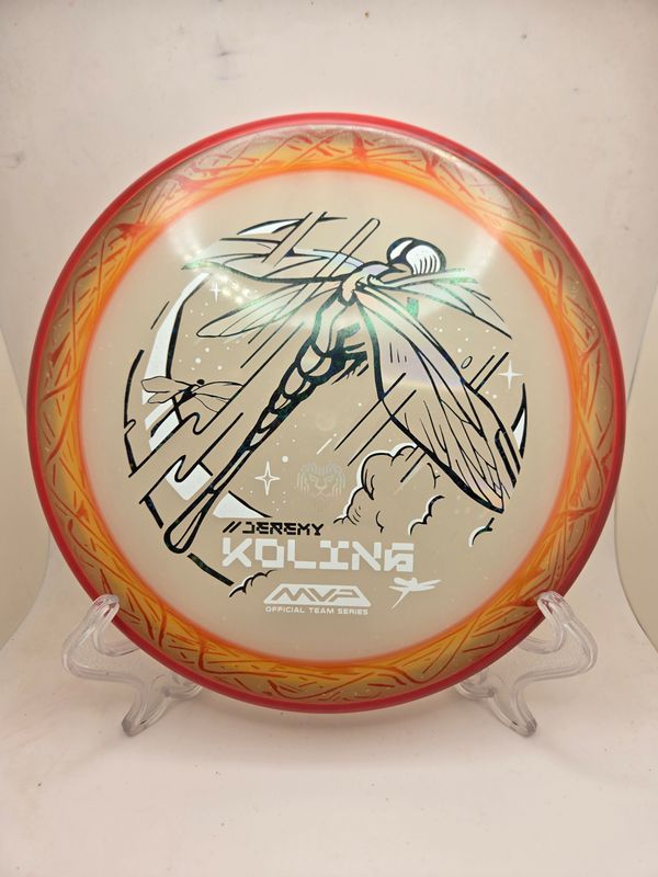 Axiom Discs Particle Eclipse Tempo - Dyed with Red/Yellow Jeremy Koling Team Series- Dragonfly Swirly Red Rim 175g