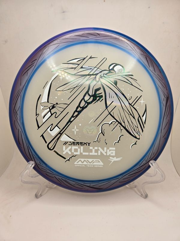 Axiom Discs Particle Eclipse Tempo - Jeremy Koling Team Series- Dyed Purple/blue/black Dragonfly Swirly Dark Blue/Purple Rim 172g