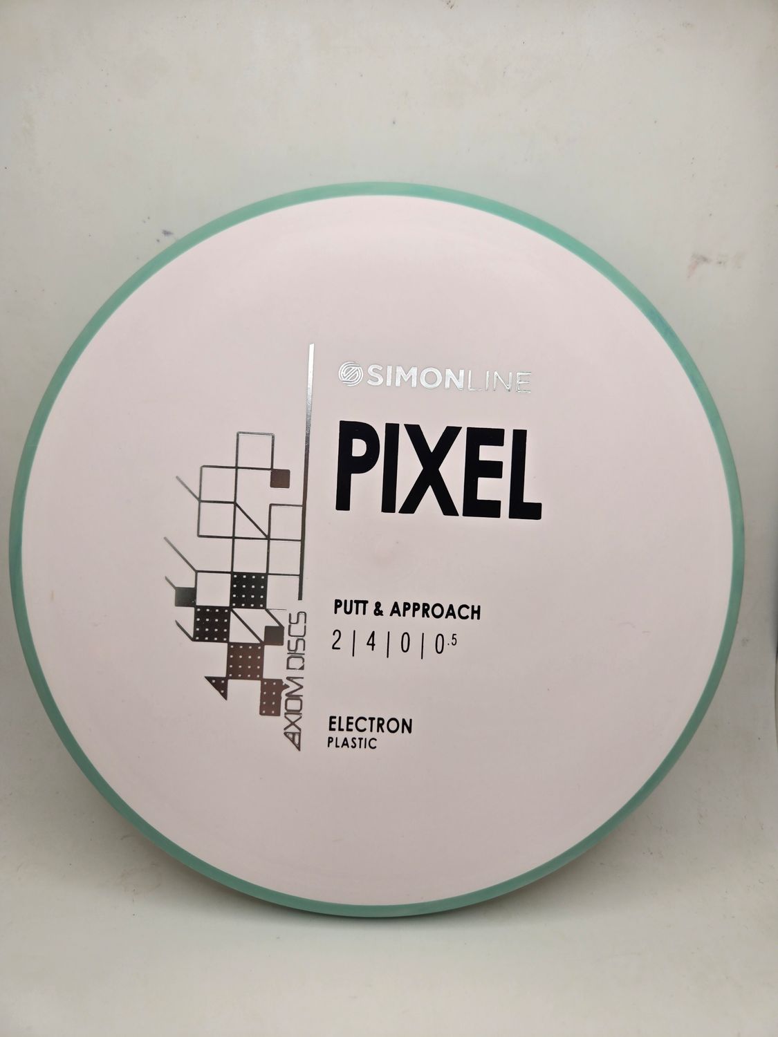 Axiom Discs- Simon Line - Electron Pixel - Stock White with Teal Rim 174g