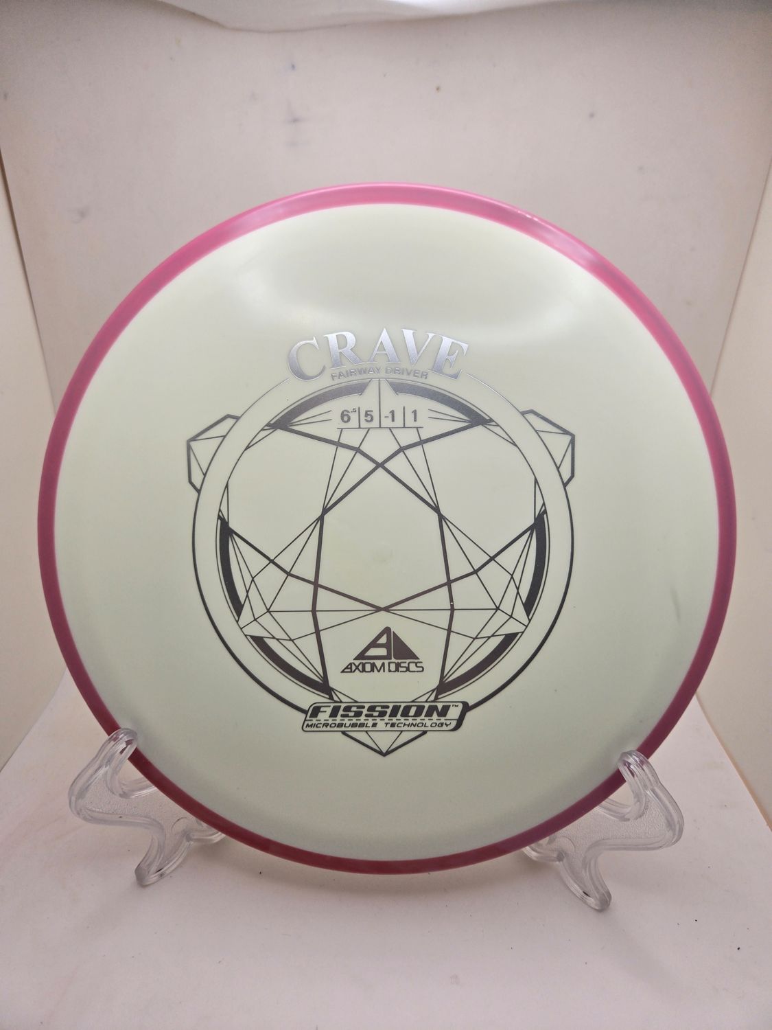 Dyers' Delight - Axiom Discs Crave White with Pink/Magenta Rim Fission 160g