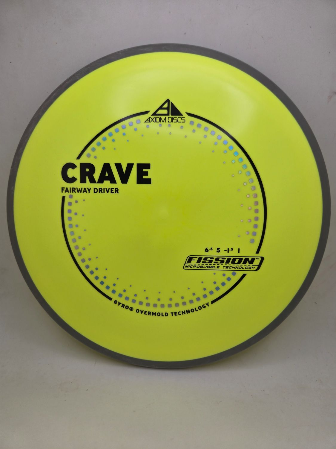 Axiom Discs Fission Crave Yellow with Swirly Grey Rim 158g