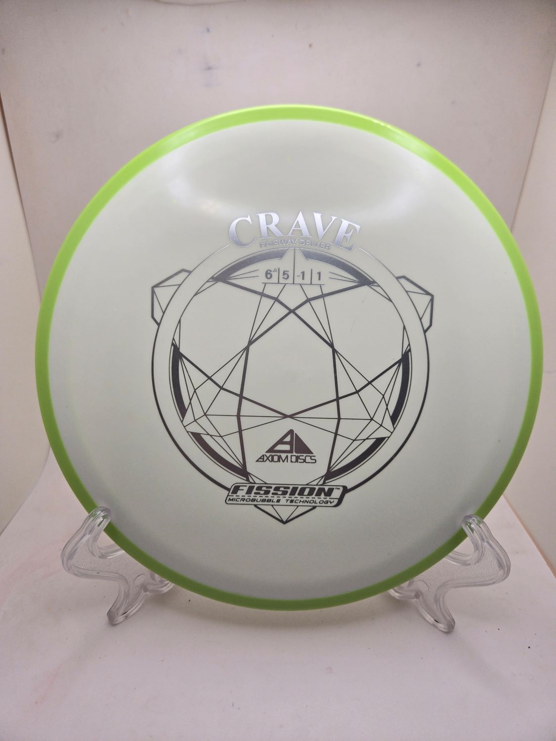 Dyers' Delight - Axiom Discs Crave White with Green Rim Fission 159g