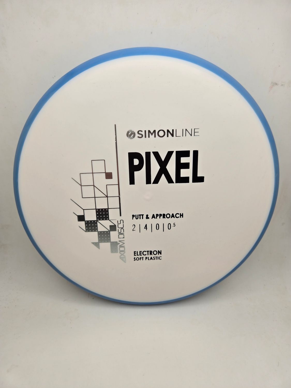 Axiom Discs- Simon Line - Electron Pixel - Stock Soft White with Blue Rim 171g