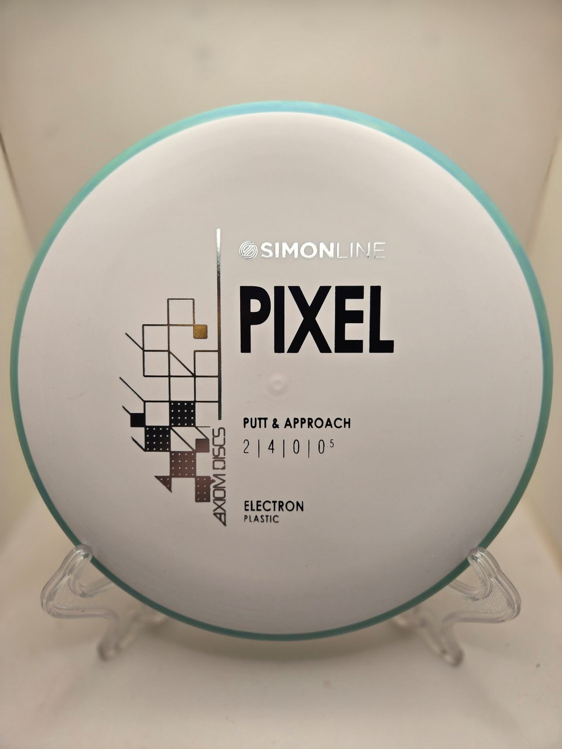Axiom Discs- Simon Line - Electron Pixel - Stock White with Blue Rim 170g