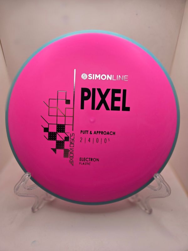 Axiom Discs- Simon Line - Electron Pixel - Stock Pink with Blue Rim 171g