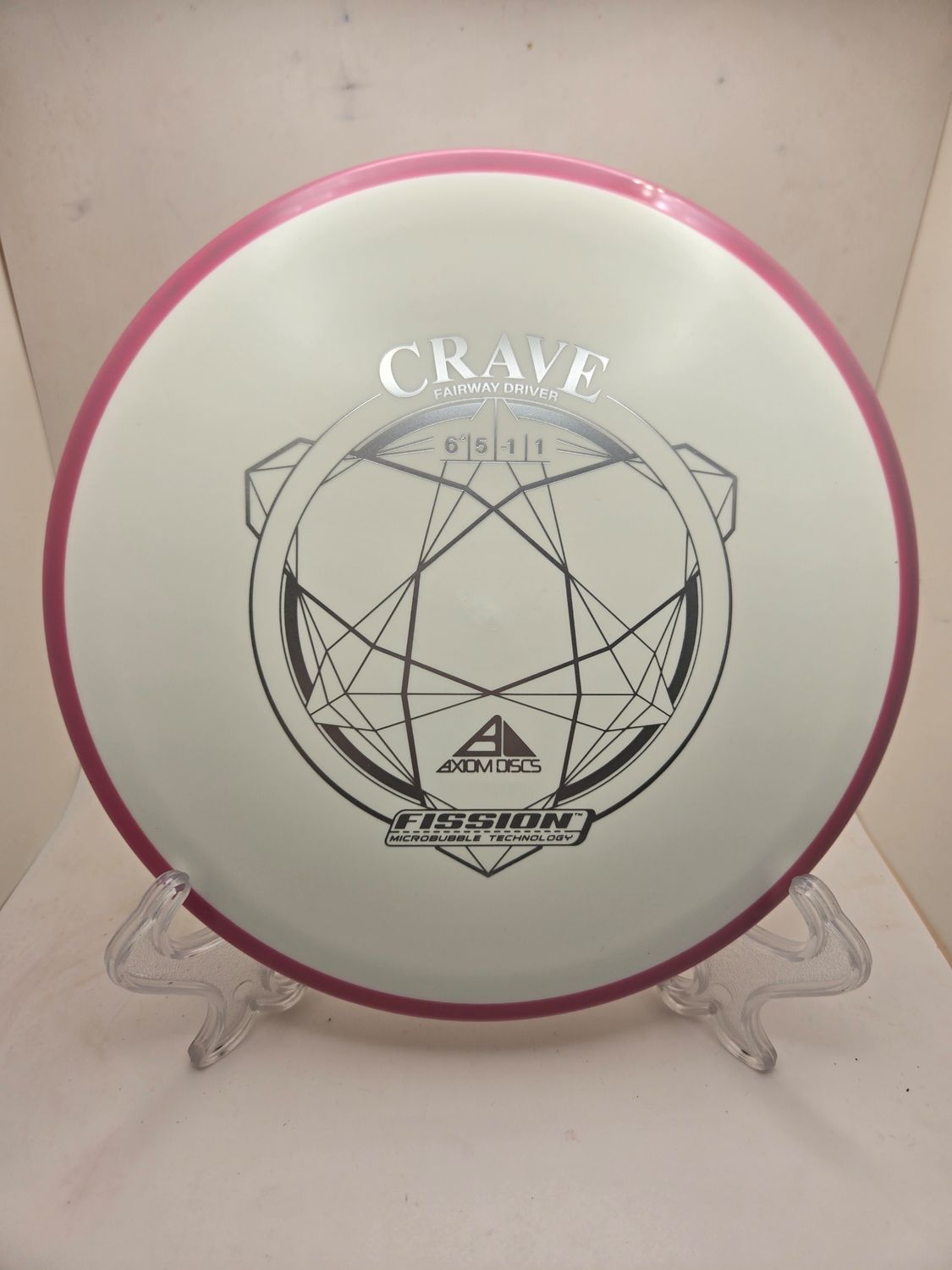 Dyers' Delight - Axiom Discs Crave White with Pink/Magenta Rim Fission 153g
