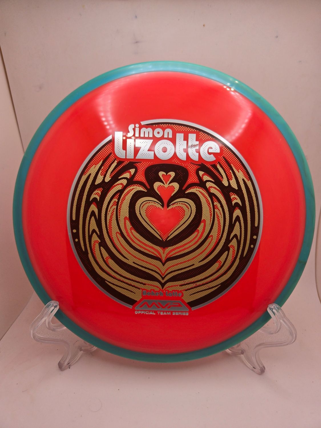 Axiom Neutron Bokeh - Simon Lizotte Team Series Red Plate Swirly Teal Rim 175g