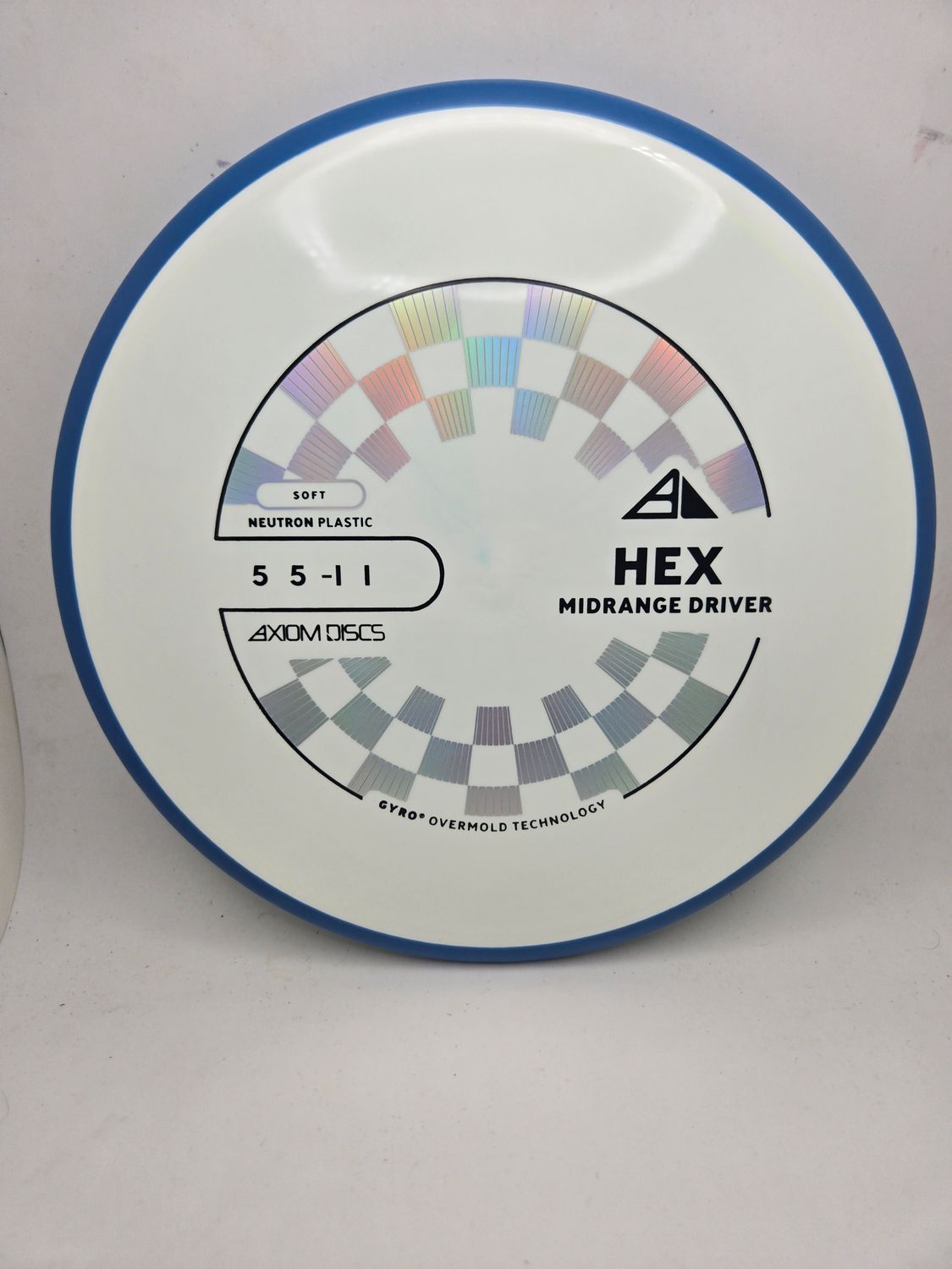 Axiom Discs  Hex Neutron Soft White with Blue Rim 176g