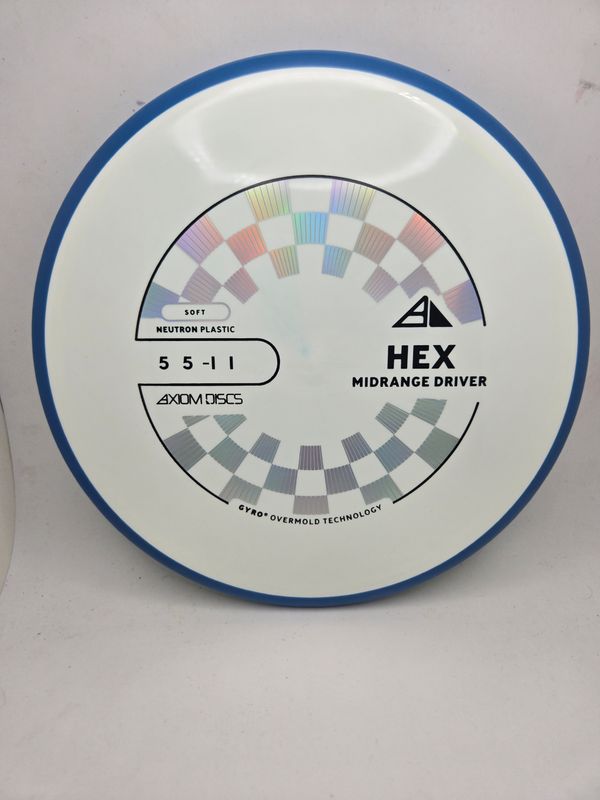 Axiom Discs  Hex Neutron Soft White with Blue Rim 176g