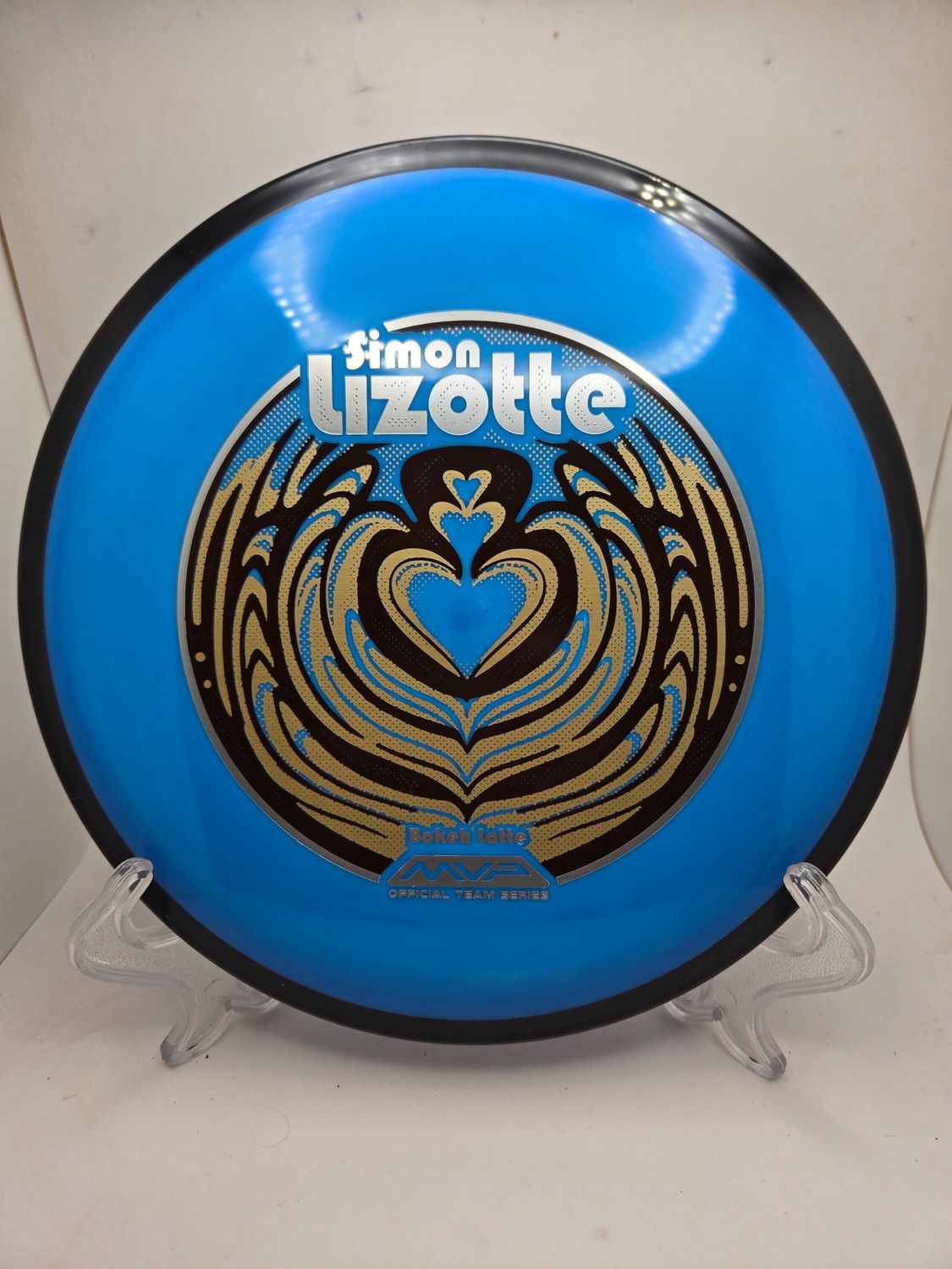 Axiom Neutron Bokeh - Simon Lizotte Team Series Swirly Blue Plate Swirly Black Rim 174g