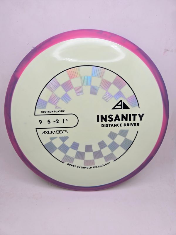 Axiom Discs Insanity White/Light Yellow with Purple/Blue Swirly Rim 171g