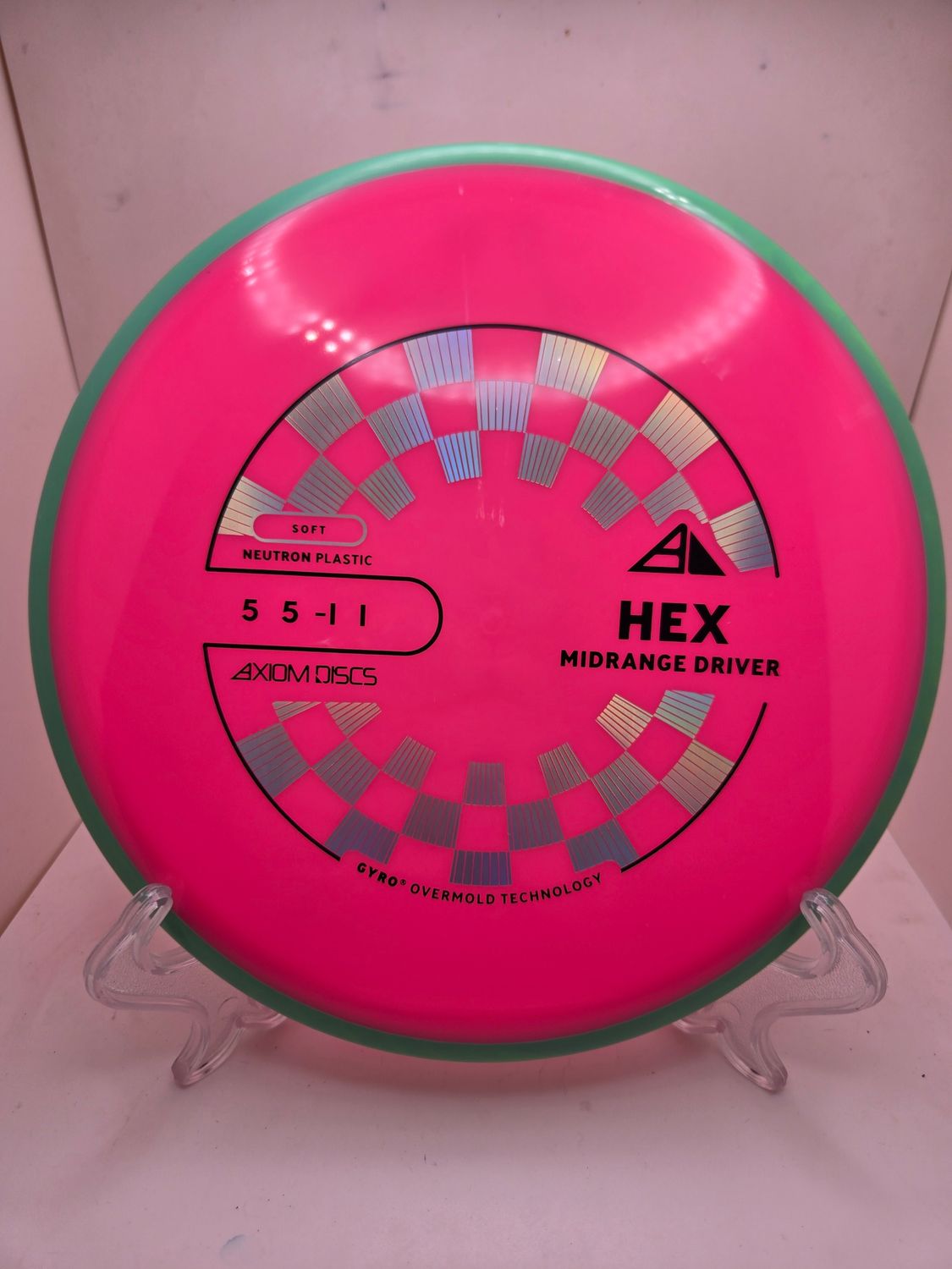 Axiom Discs MVP Open 2025 Hex Neutron Soft Pink with Blue Rim 176g