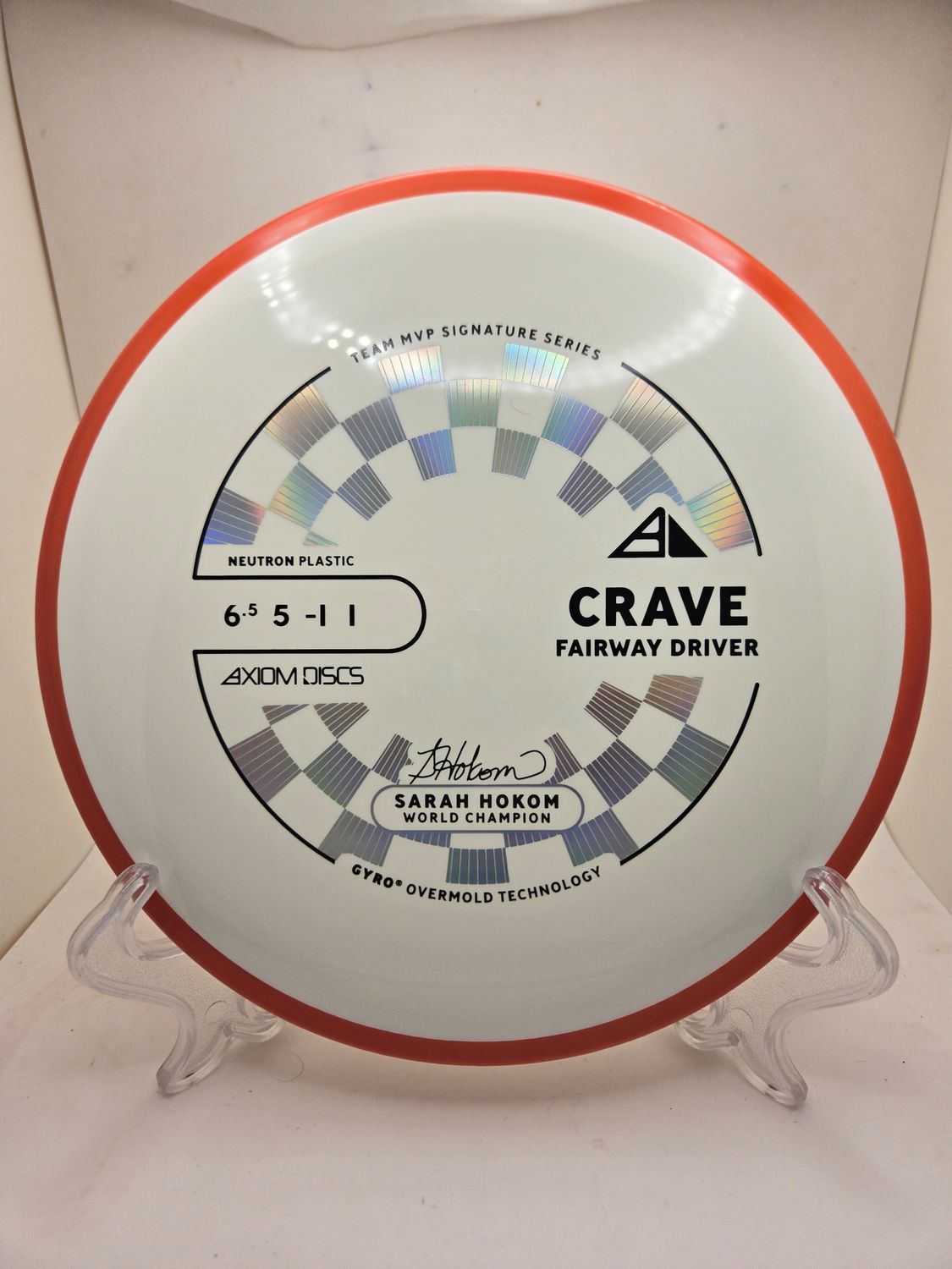 Axiom Discs Neutron Crave White Plate Redish/Orange Rim 163g