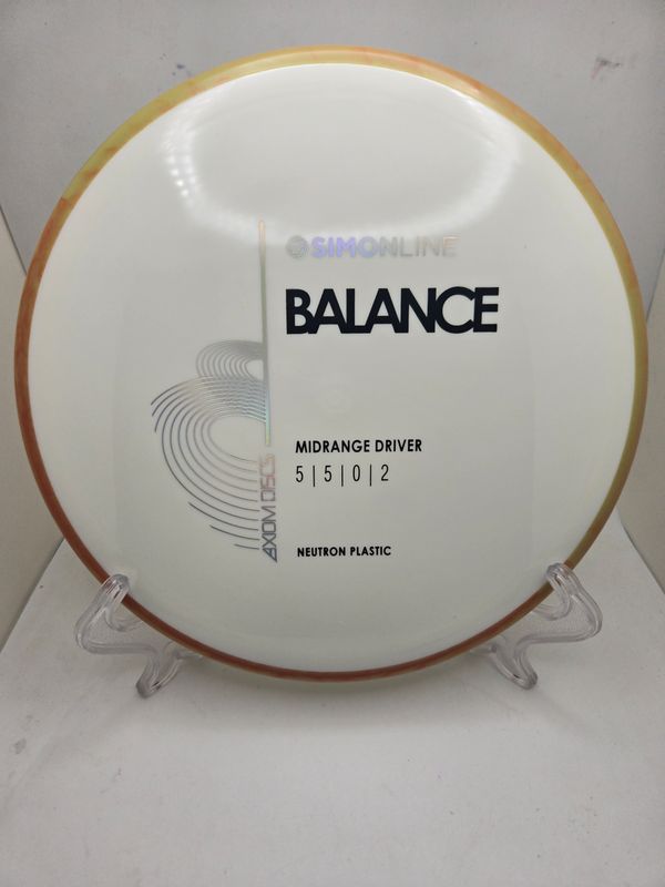 Axiom Discs Neutron Balance Stock White with Yellow/Orange Swirly Rim 177g