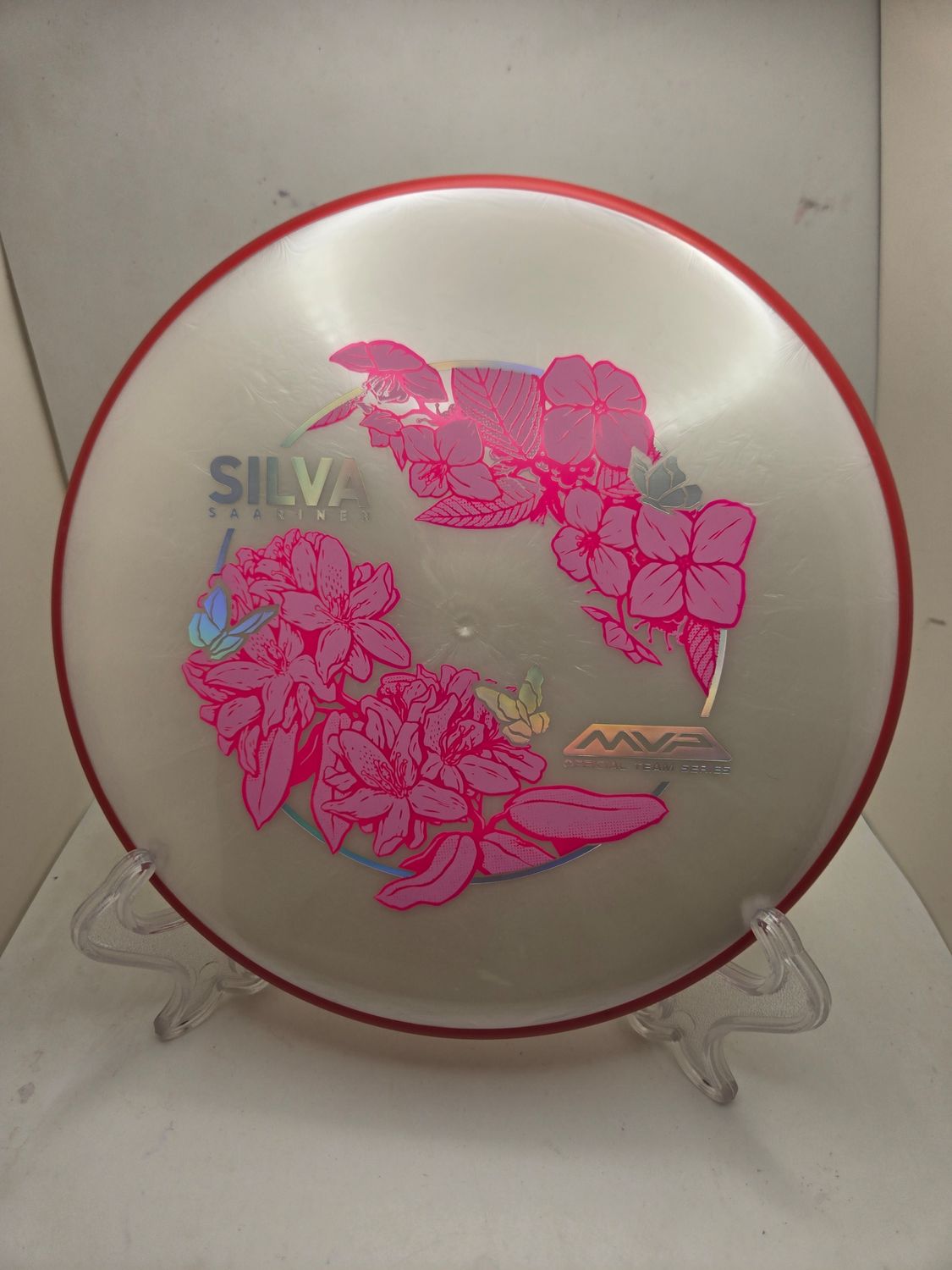 Axiom Discs OTB Open 2026 Plasm Soft Proxy Silva Saarinen White/Silver with Red Rim 174g