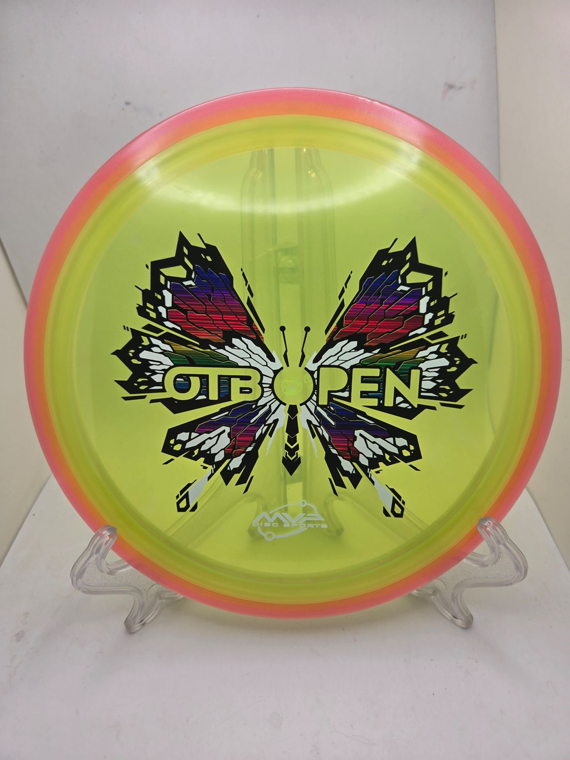 Axiom Discs OTB Open 2026 Prism Proton Soft Insanity - Yellow Plate Orange Rim 158g