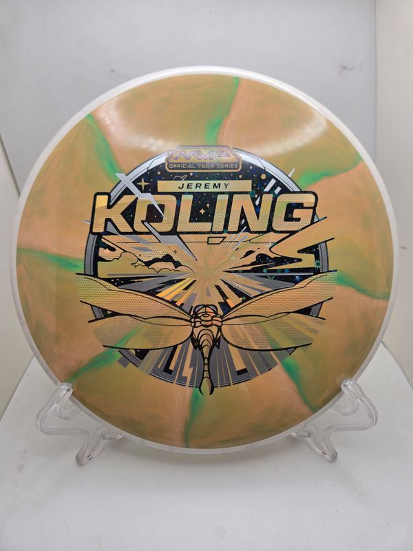 Axiom Discs OTB Open 2026 Jeremy Koling Tempo Cosmic Neutron Brown/Green with White/Grey Swirly Rim 174g