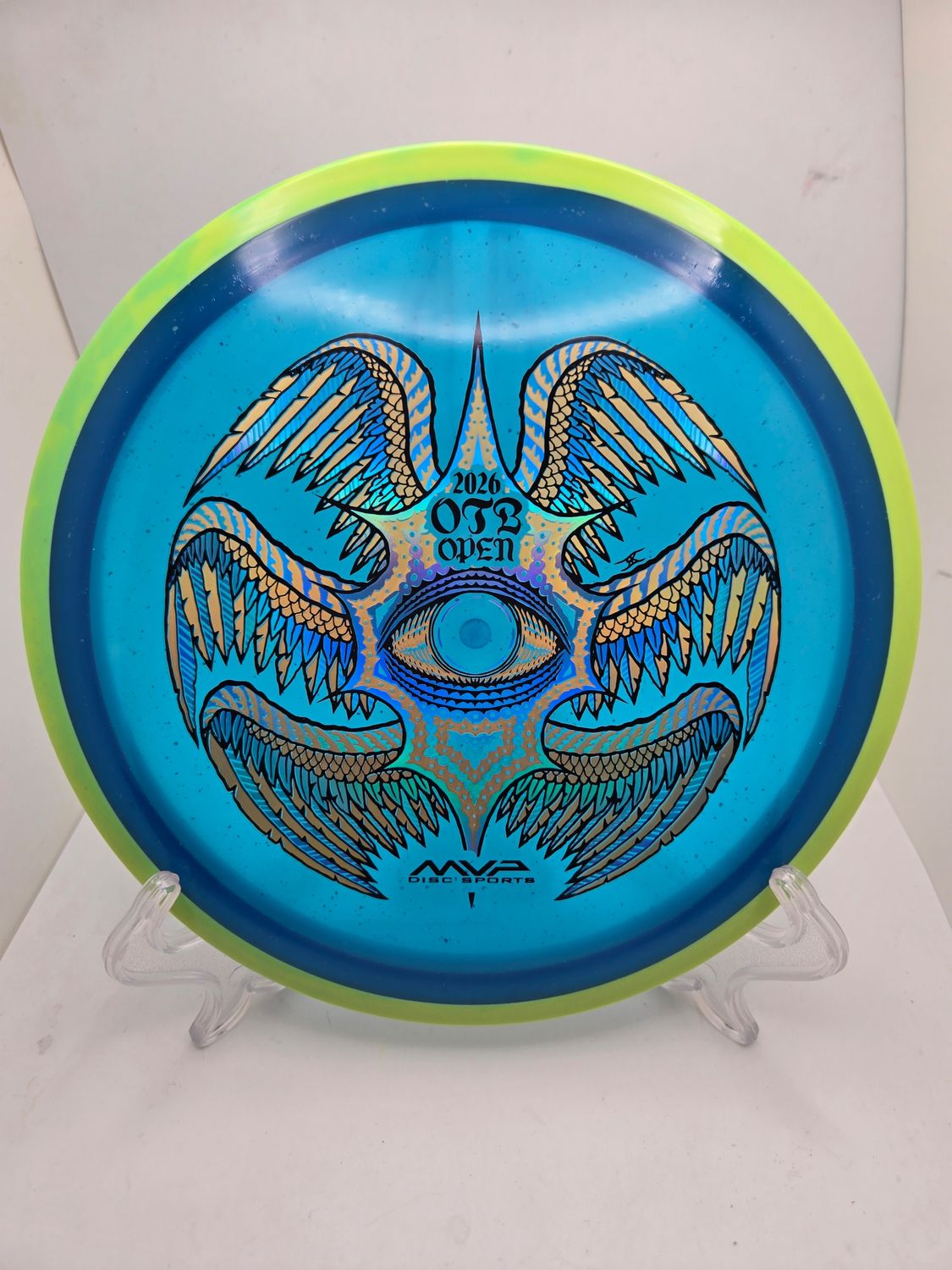 Axiom Discs Particle Proton Soft Rhythm Blue with Yellow/Green Rim 173g