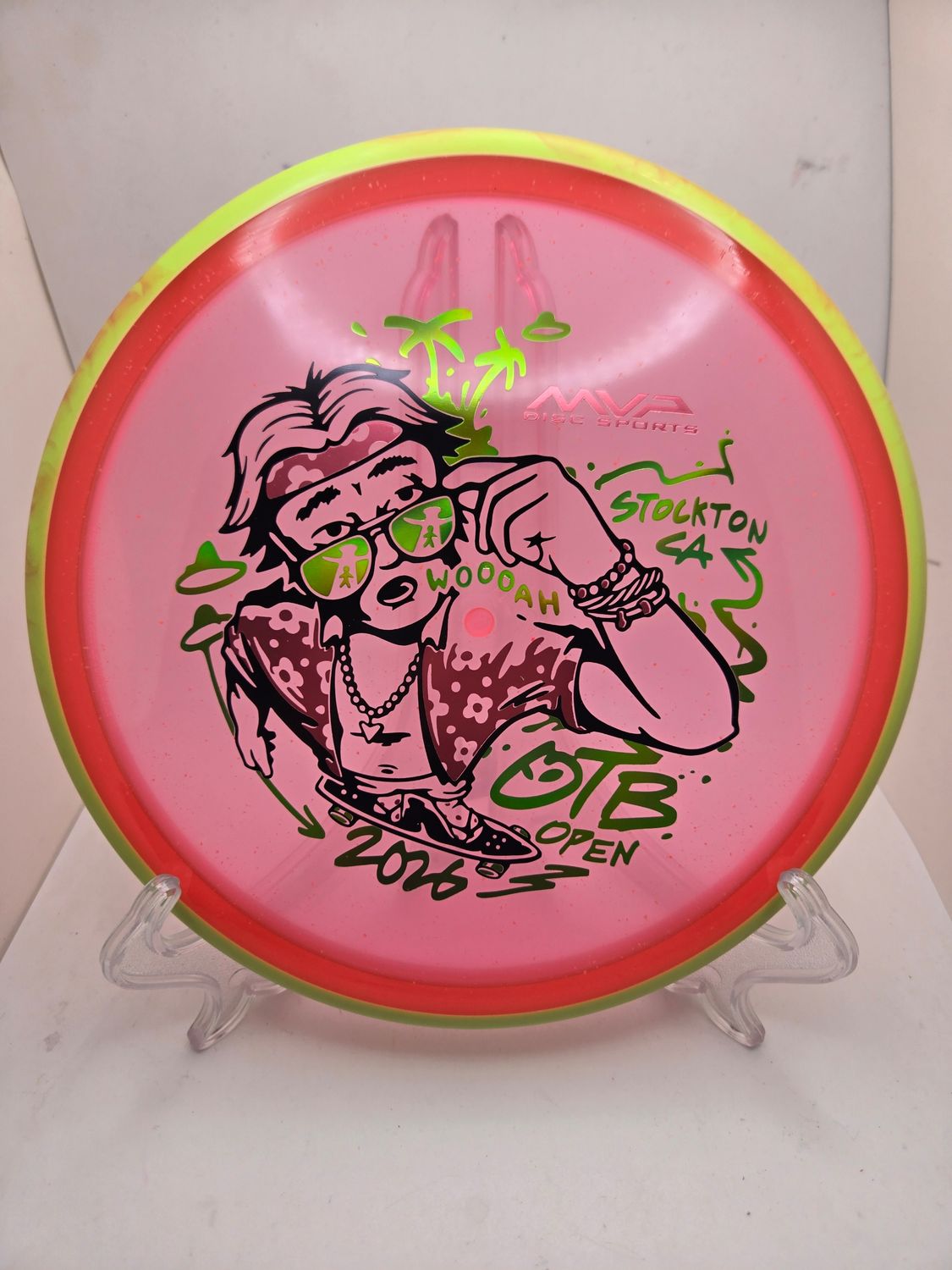 Axiom Particle Proton Soft Hex 2026 OTB Series Watermelon Red with Swirly Yellow Rim 176g