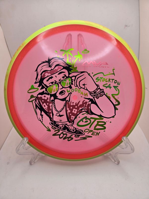 Axiom Particle Proton Soft Hex 2026 OTB Series Watermelon Red with Swirly Yellow Rim 176g